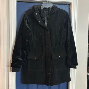 Eden Society Black Sherpa Cargo Jacket Size S NWT‎